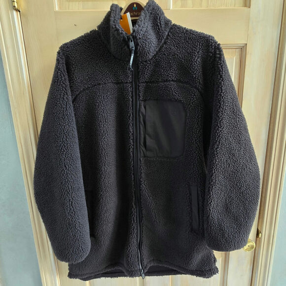 Timberland NWT Fleece Sherpa high neck full zip jacket Medium black - Picture 3 of 17